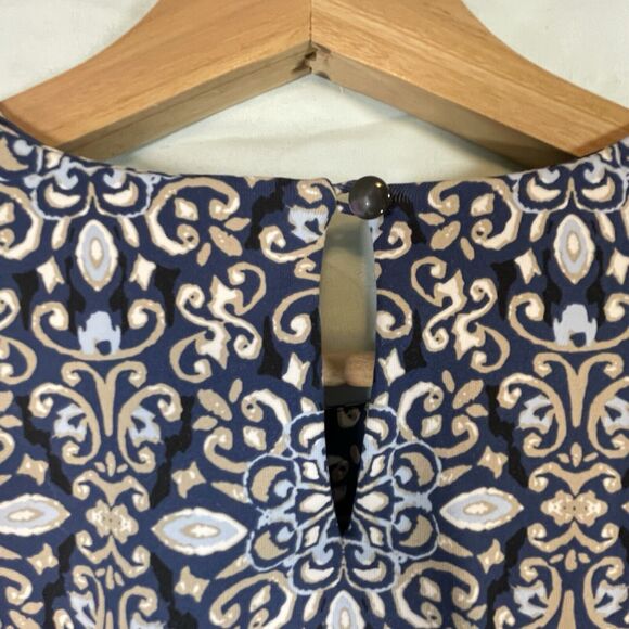 J McLaughlin Catalina Cloth Dress Knee Length Pockets WOMENS SIZE XL Navy Blue - Picture 4 of 11